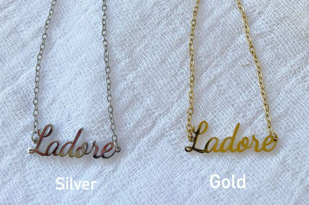 Side Charm Necklace - 2 Initials