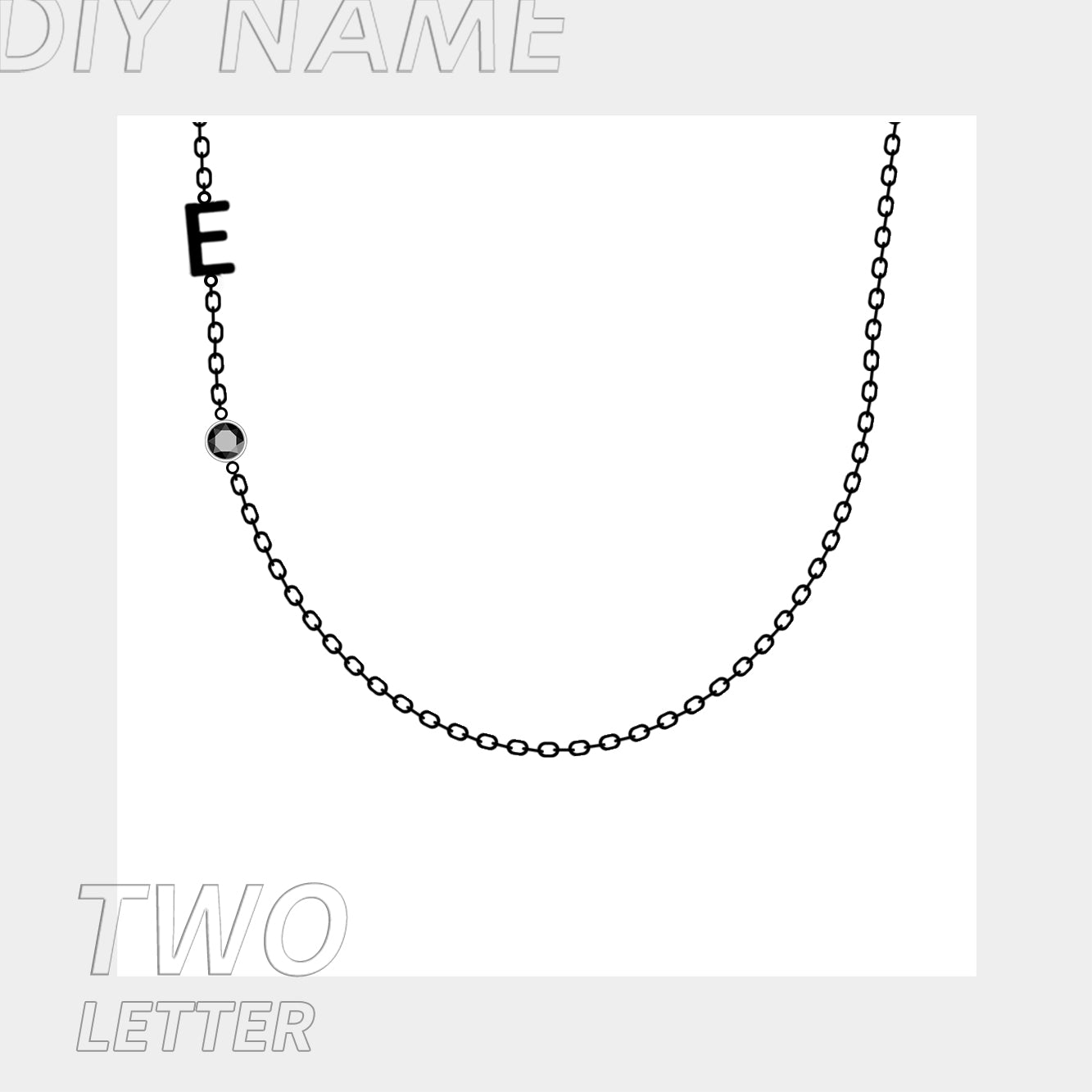 Side Charm Necklace - 2 Initials
