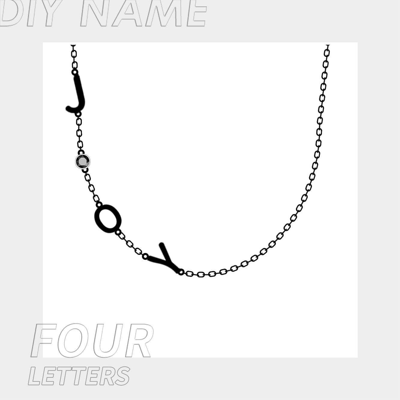 Side Charm Necklace - 4 Initials