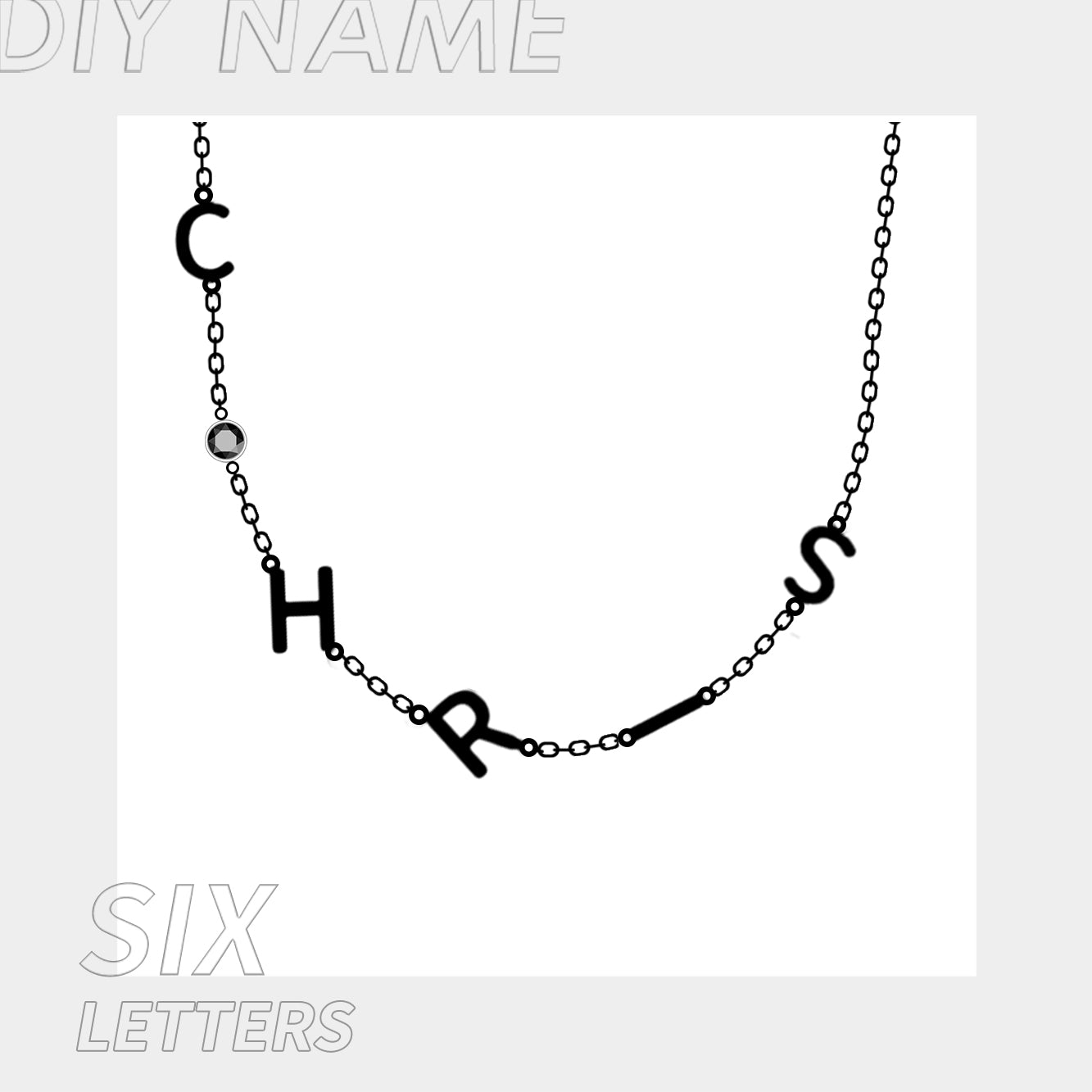 Side Charm Necklace - 6 Initials