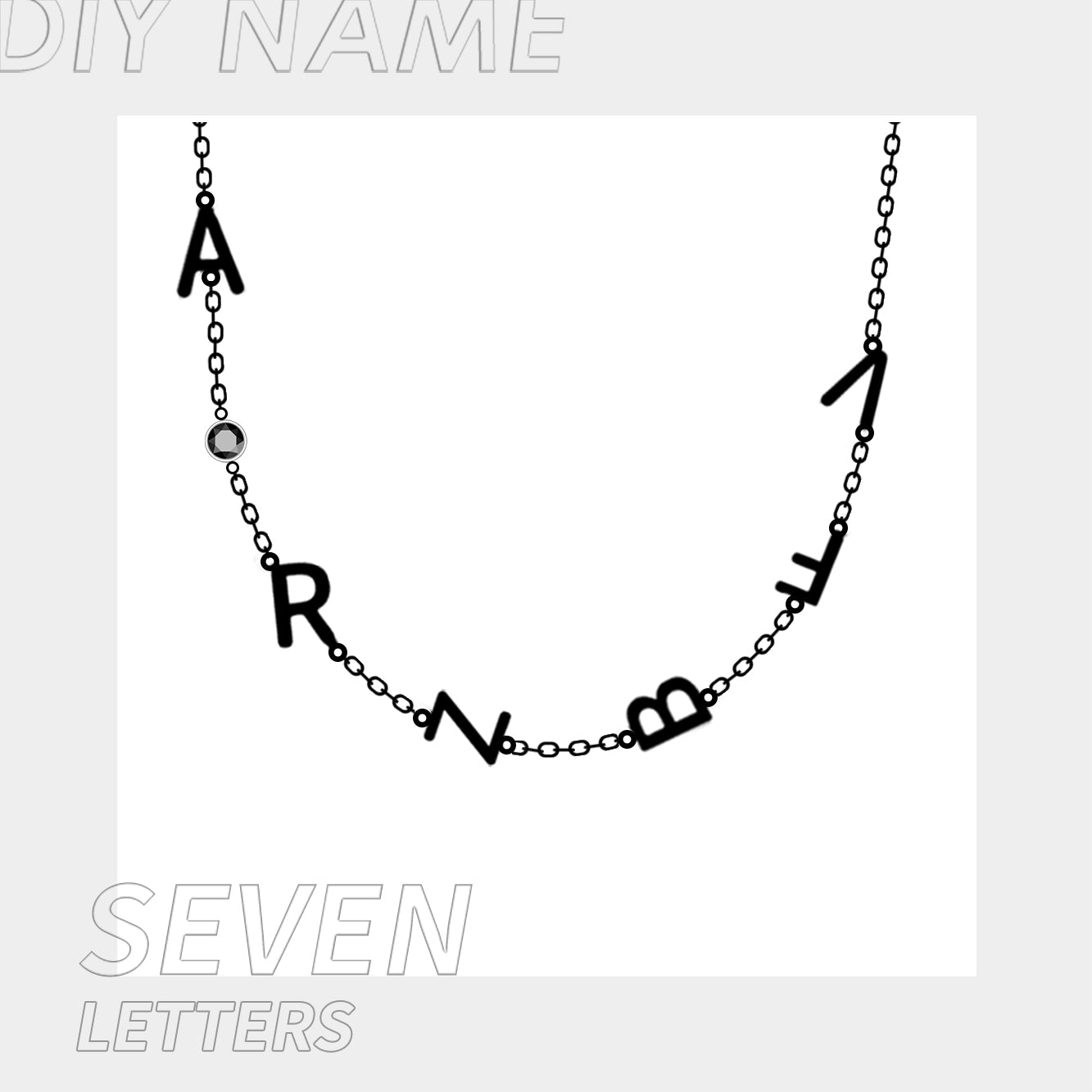 Side Charm Necklace - 7 Initials