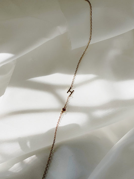 Side Charm Necklace - 4 Initials
