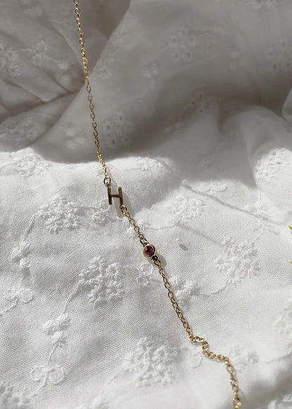 Side Charm Necklace - 5 Initials