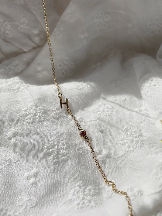 Side Charm Necklace - 5 Initials