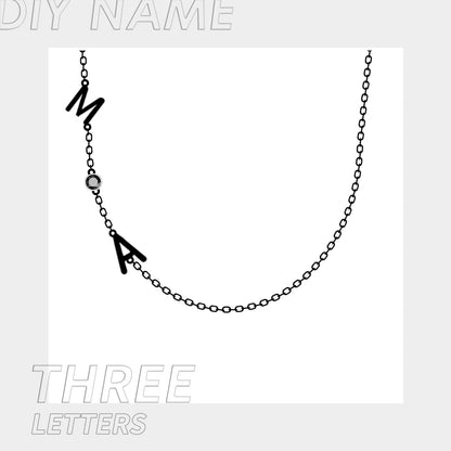 Side Charm Necklace - 3 Initials