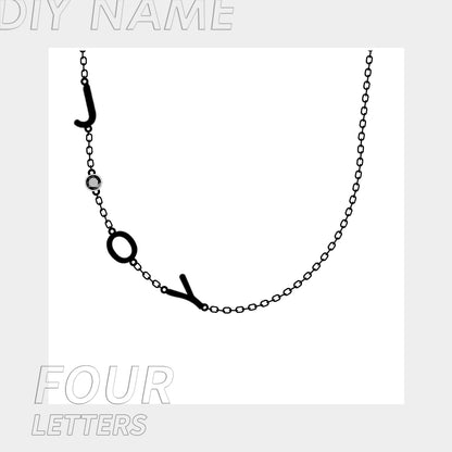 Side Charm Necklace - 4 Initials