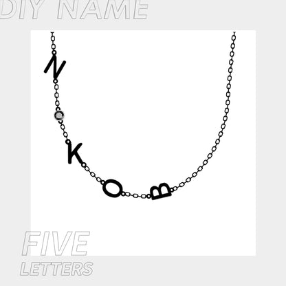 Side Charm Necklace - 5 Initials