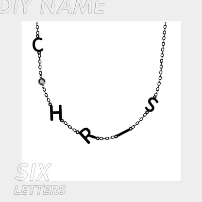 Side Charm Necklace - 6 Initials